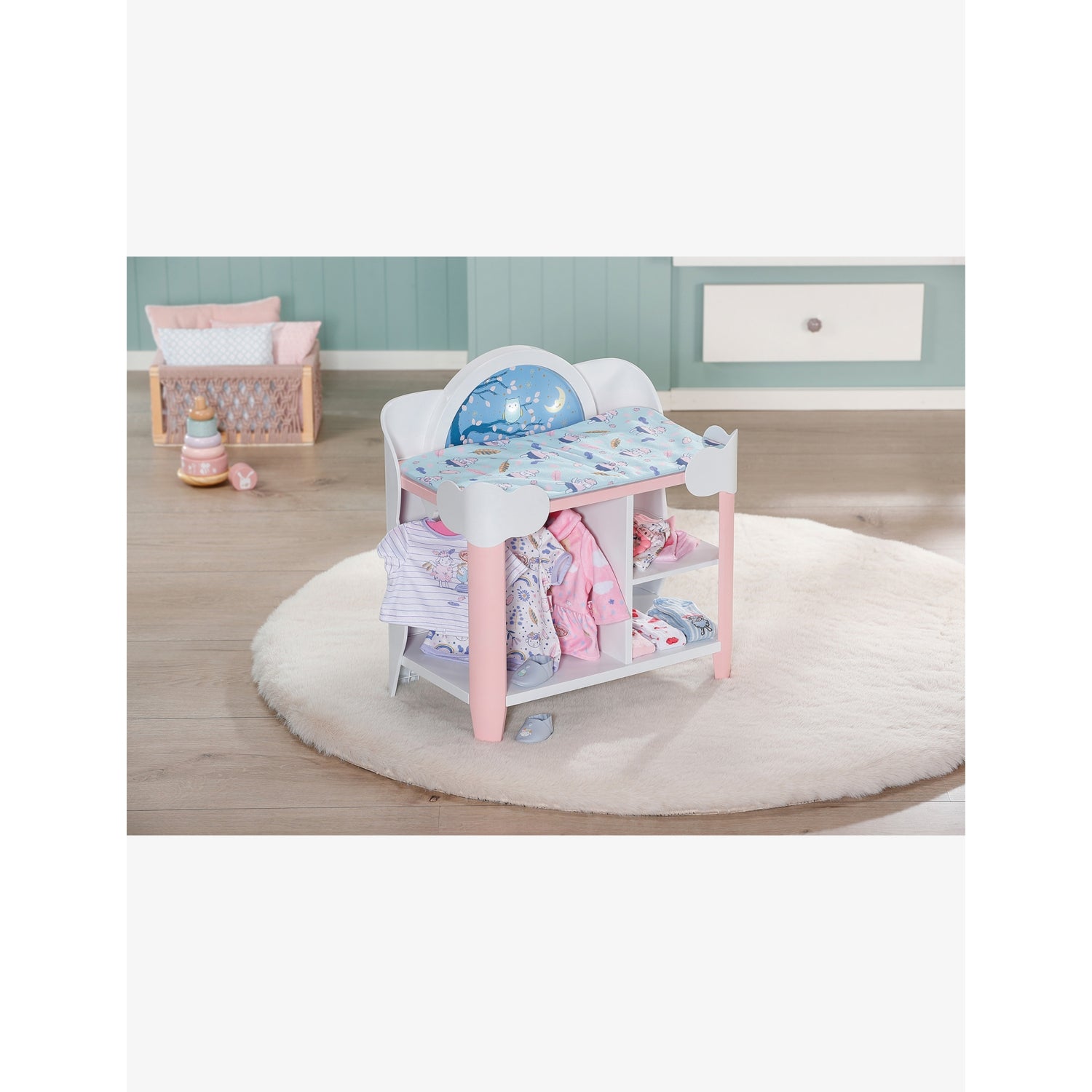 Baby Annabell doll changing table 32cm with mat and hangers (British brand)