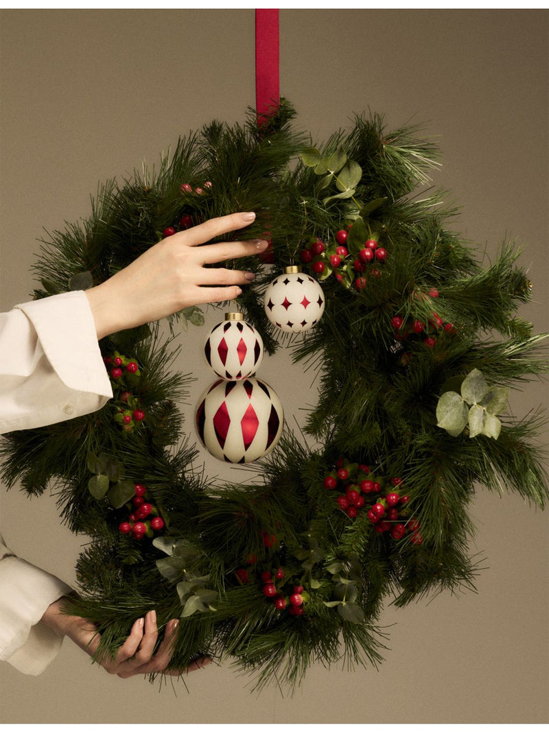 Alessi glass Christmas baubles set of 2, UK version
