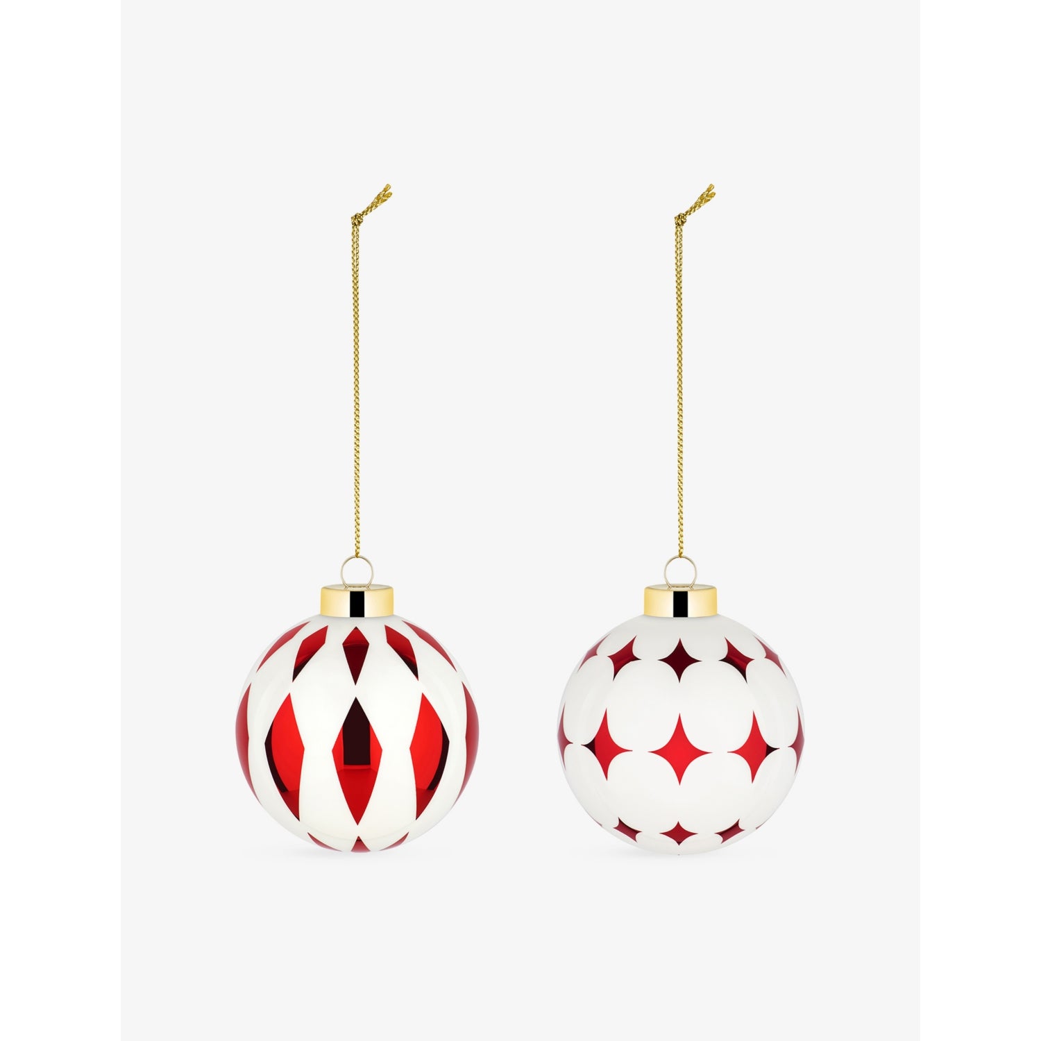 Alessi glass Christmas baubles set of 2, UK version