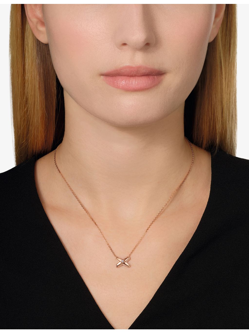Chaumet 18ct rose-gold diamond pendant necklace, imported from the UK