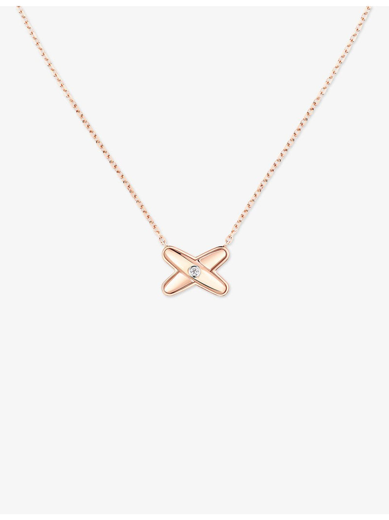 Chaumet 18ct rose-gold diamond pendant necklace, imported from the UK