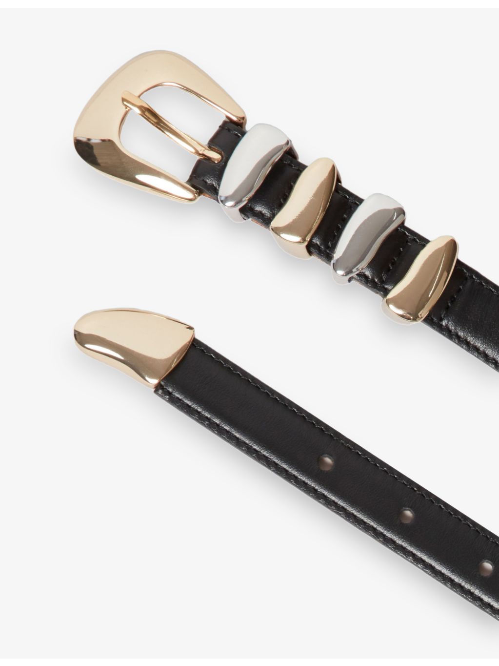 Claudie Pierlot sculpted-loop leather belt with gold buckle, UK version