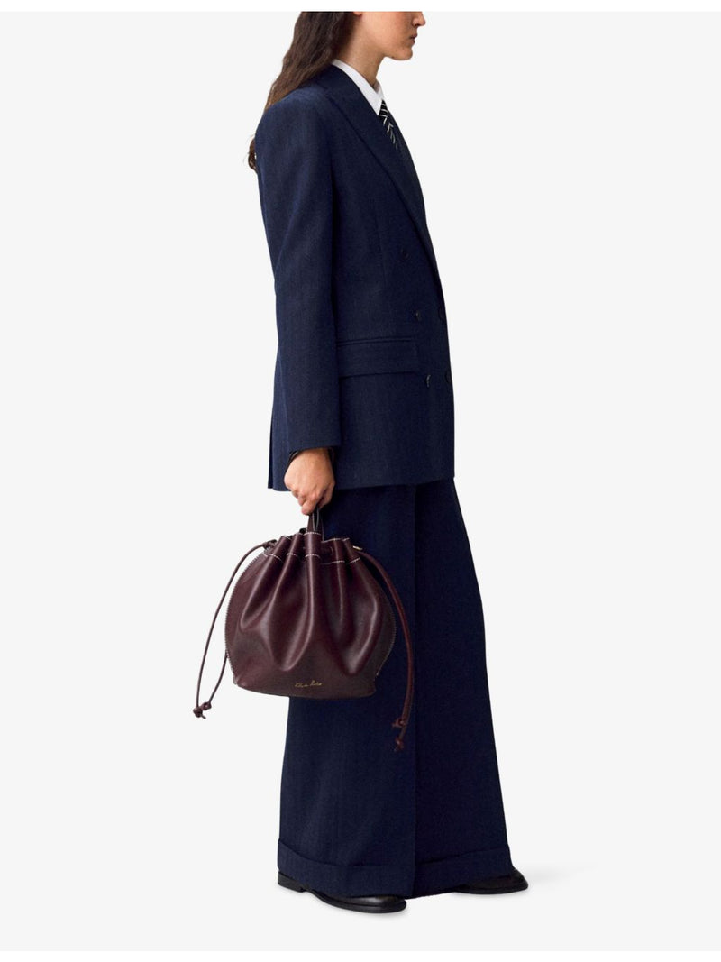 Claudie Pierlot leather tote shoulder bag with gold hardware - British product