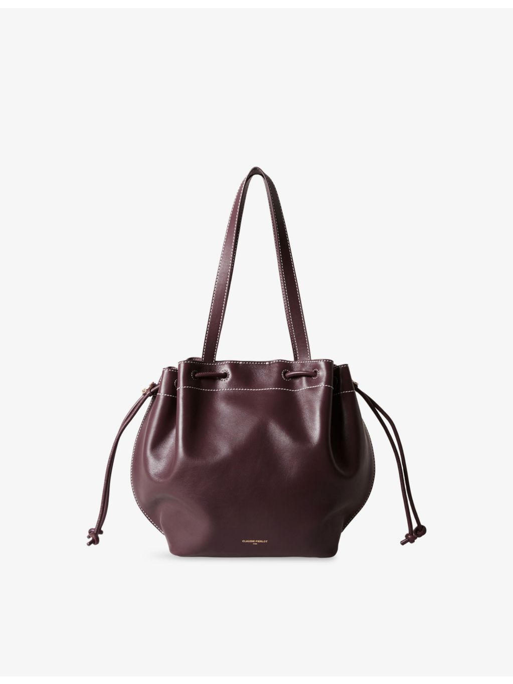 Claudie Pierlot leather tote shoulder bag with gold hardware - British product