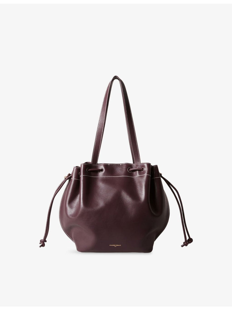 Claudie Pierlot leather tote shoulder bag with gold hardware - British product