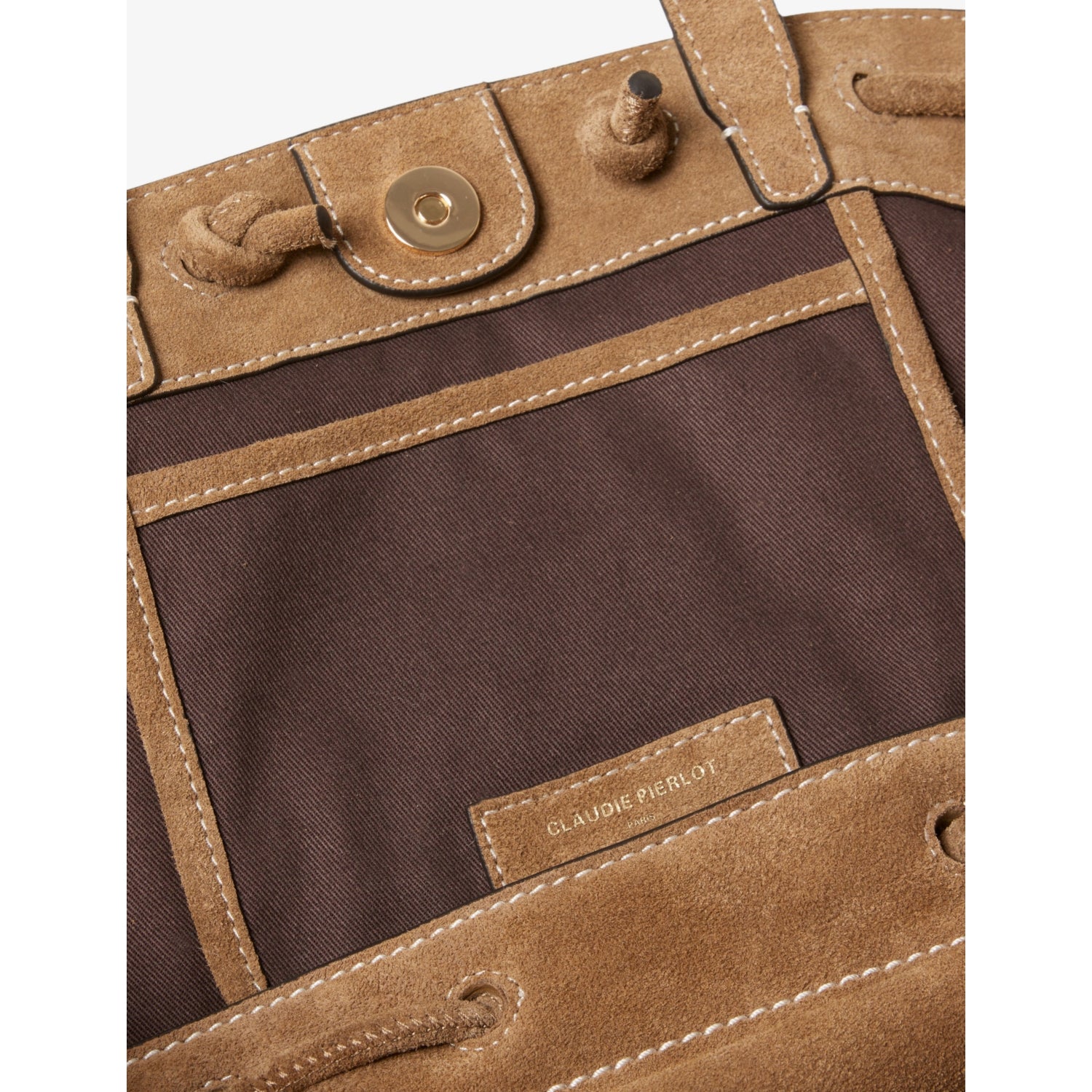 Claudie Pierlot suede tote bag with gold-tone hardware (British brand)