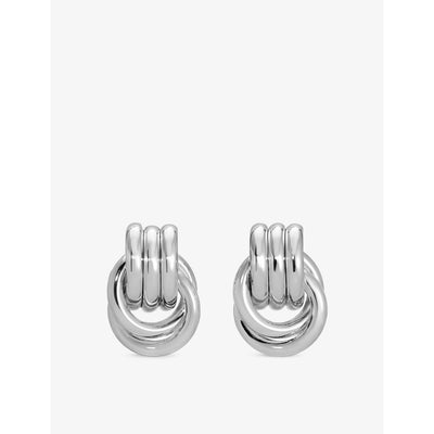 selfridges Heaven Mayhem Baby Knot Silver-Plated Brass Earrings- Buy online at McGrocer