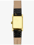Heaven Mayhem stainless steel watch, gold case, leather strap (British brand)