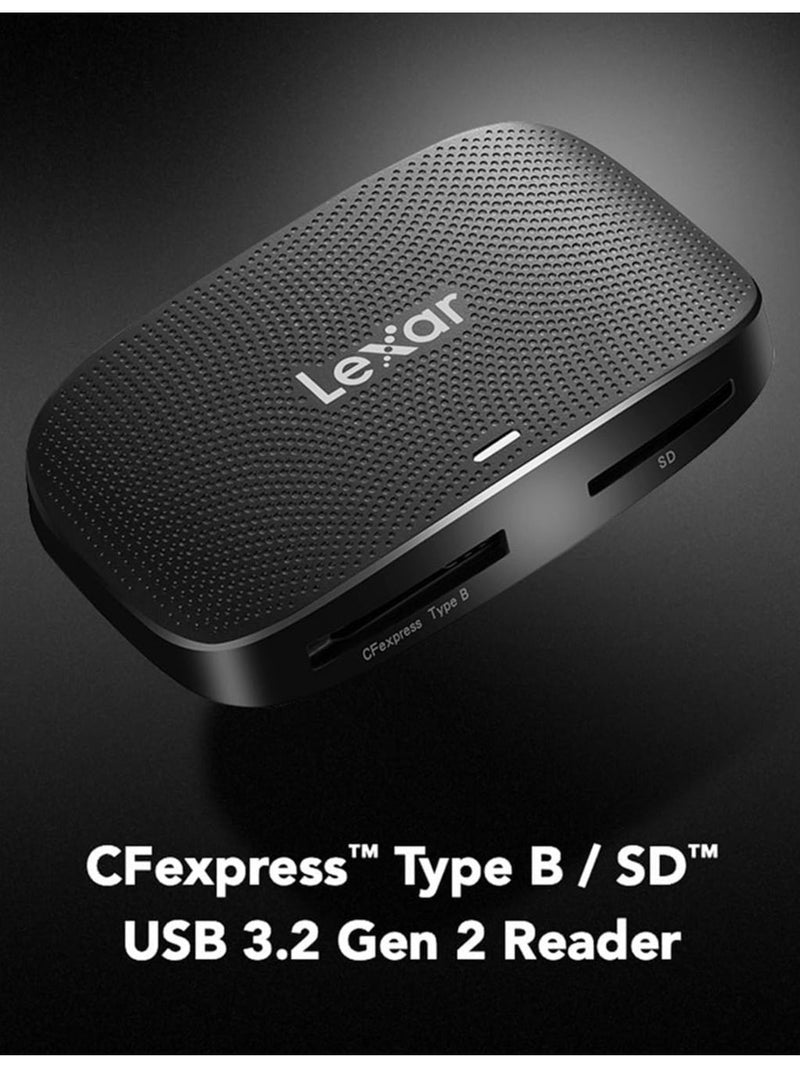 Lexar CFexpress Type B and SD UHS-II card reader, imported from the UK