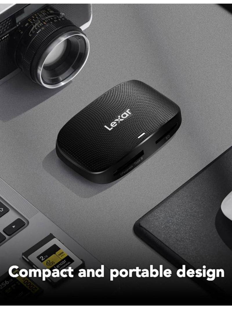 Lexar CFexpress Type B and SD UHS-II card reader, imported from the UK