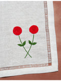 Gohar World twin rose embroidered cotton linen napkins set of two - British product