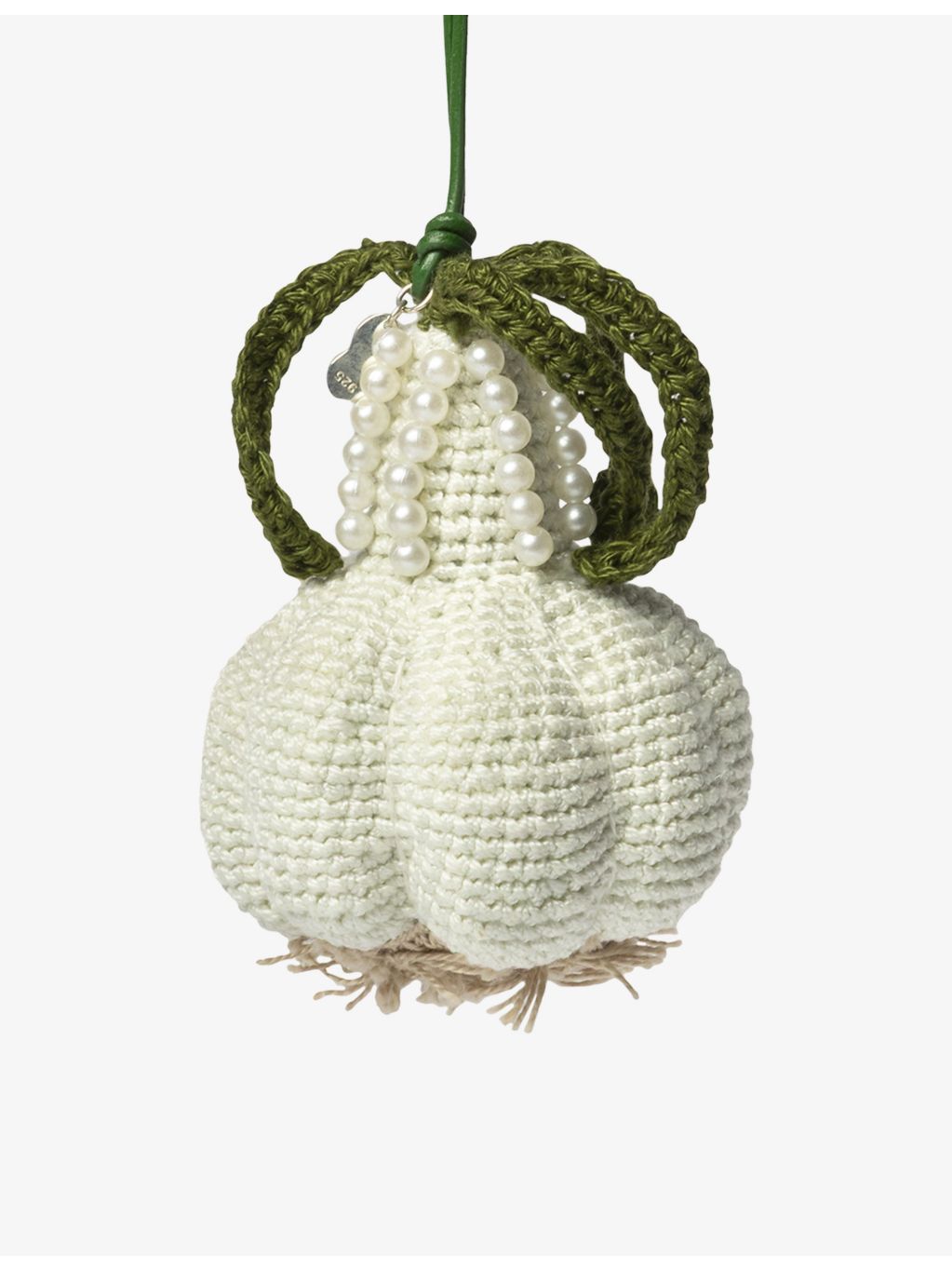 Gohar World garlic crochet bag charm 10cm, imported from the UK