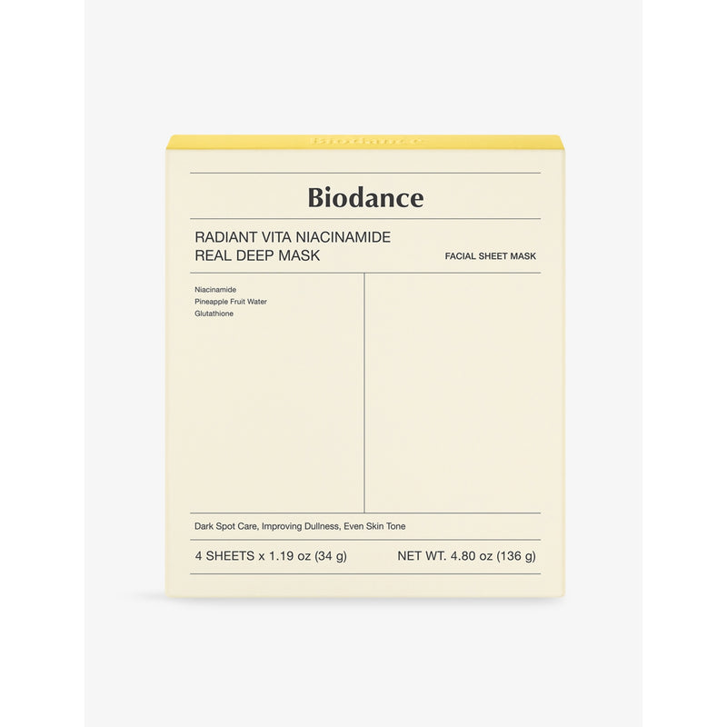Biodance Radiant Vita Niacinamide face masks 4 pack, imported from the UK