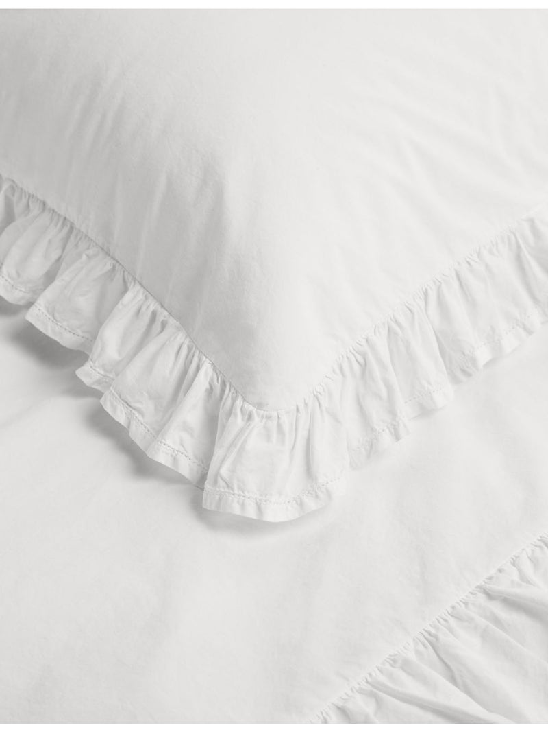 Elodie cotton pillowcase 75x50cm with ruffle trim, imported from the UK