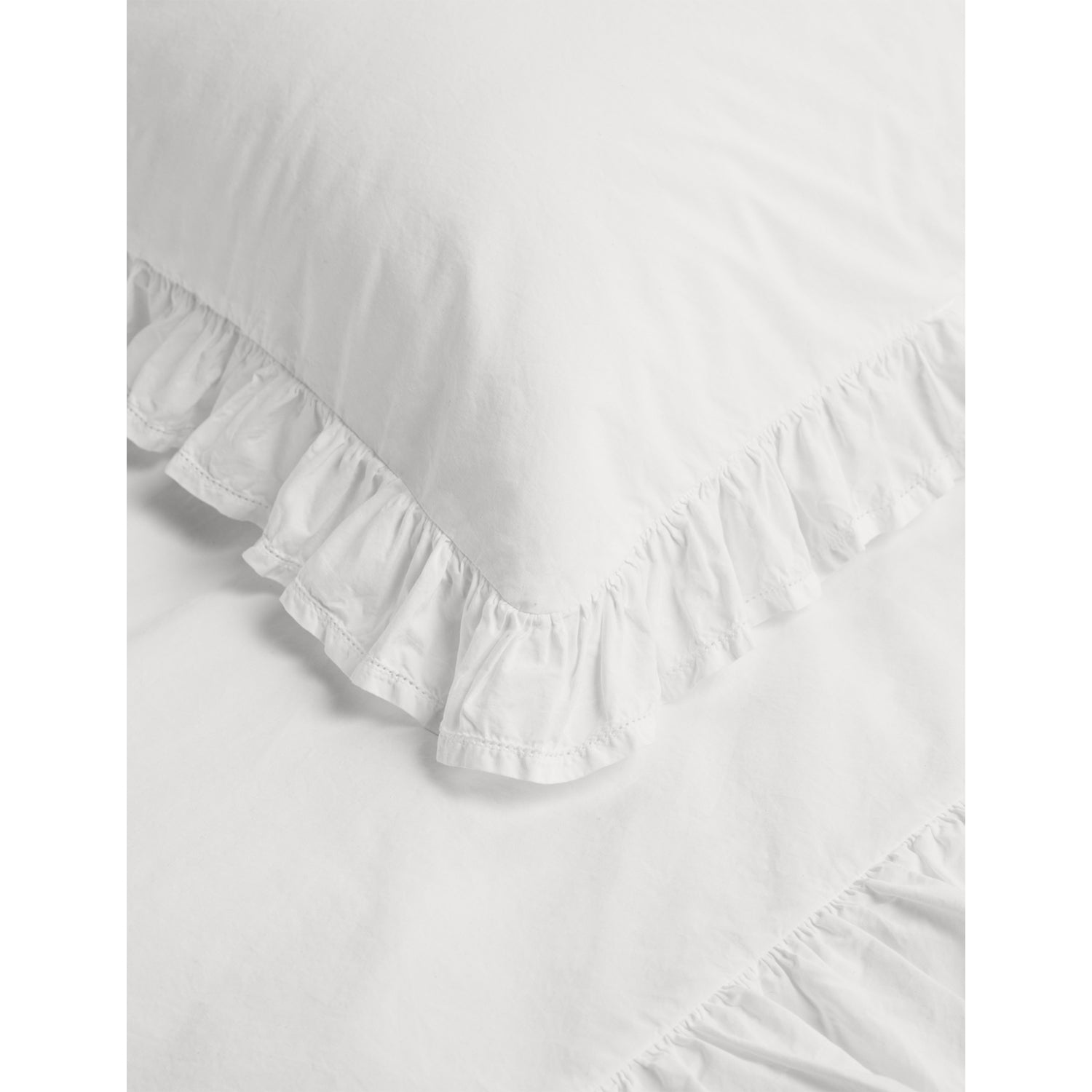 Elodie cotton pillowcase 75x50cm with ruffle trim, imported from the UK