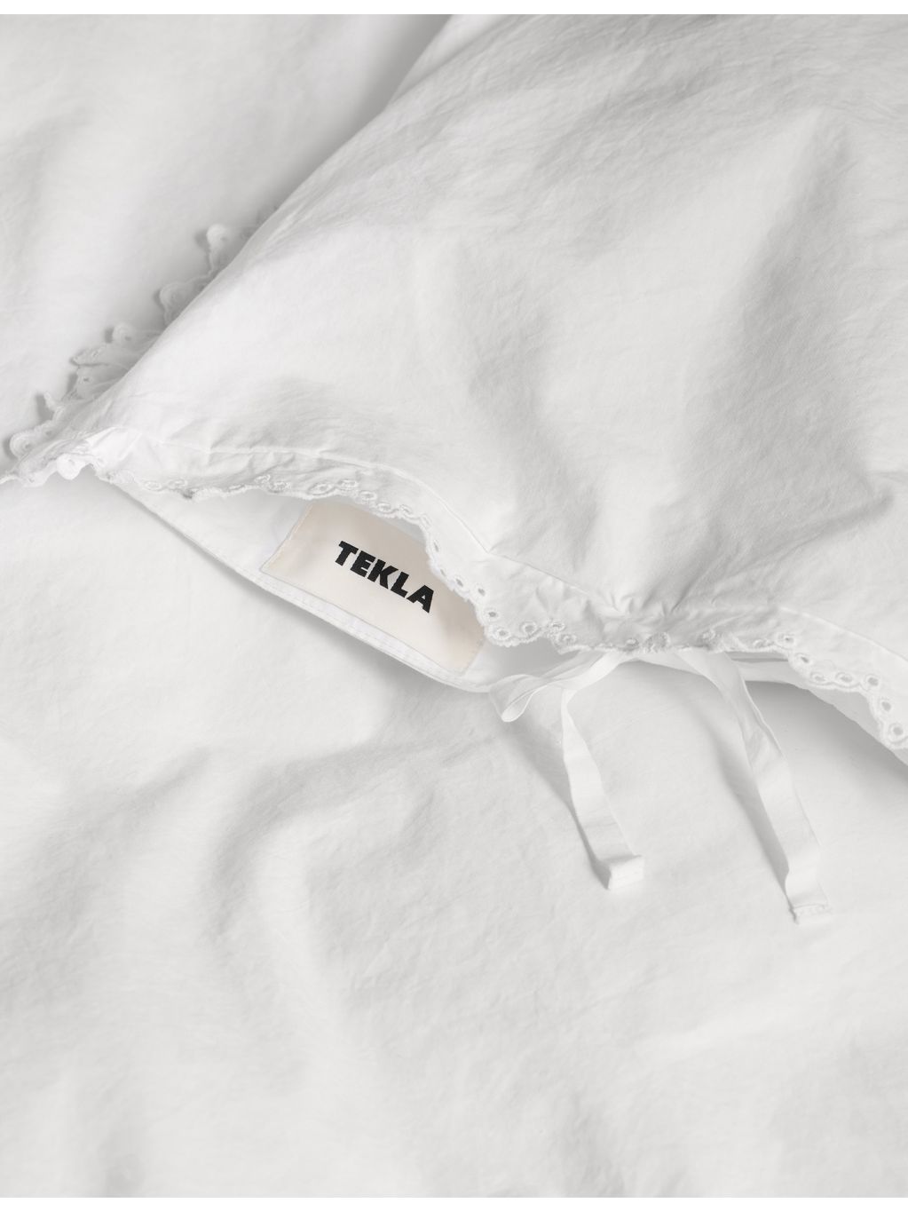 Tekla Anais cotton duvet cover with embroidered trim (British brand)