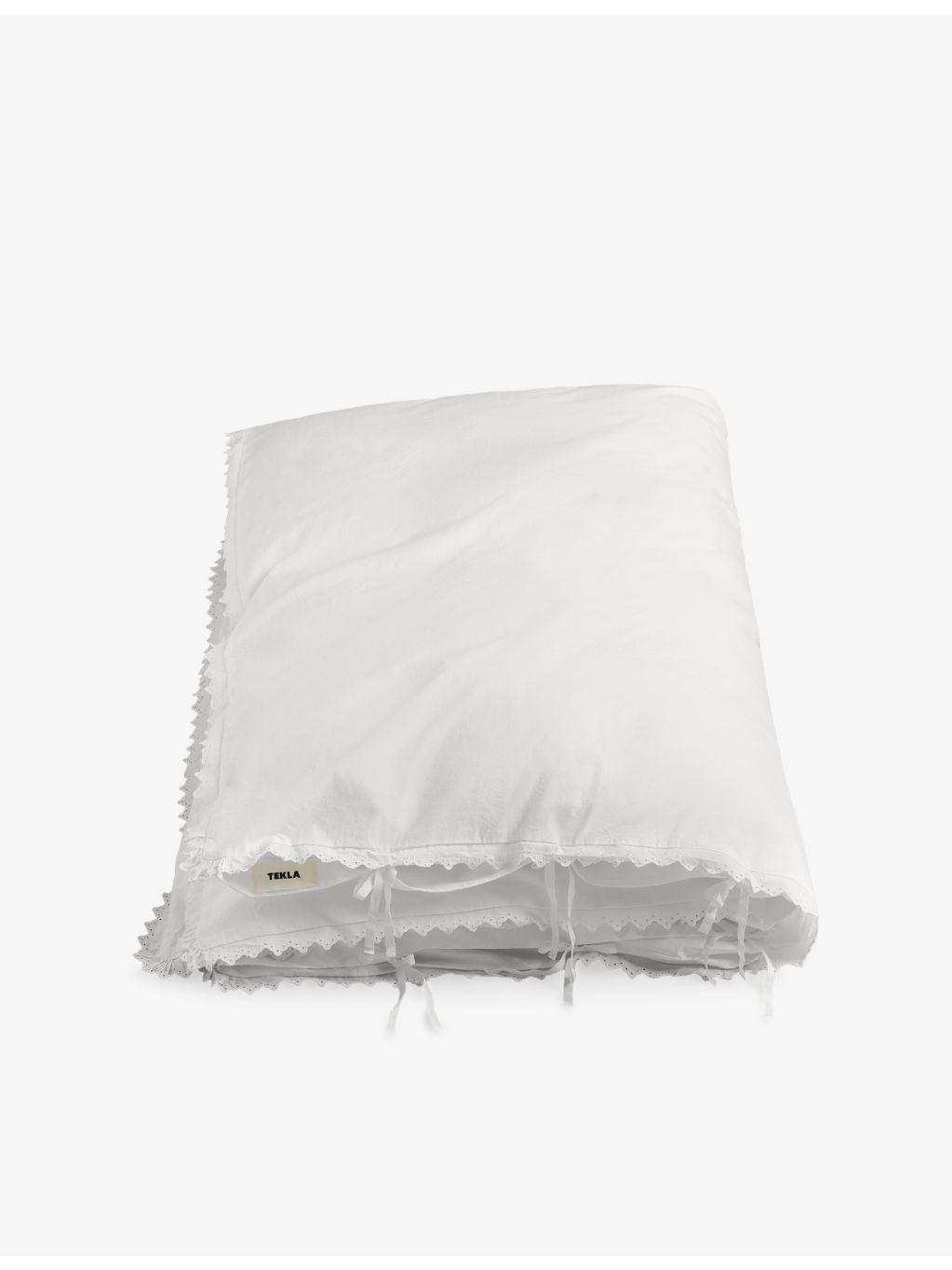 Tekla Anais cotton duvet cover with embroidered trim (British brand)