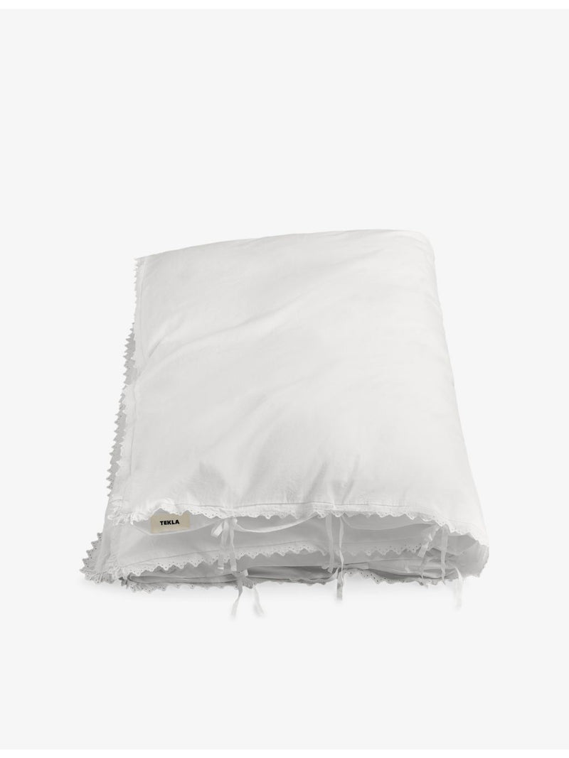 Tekla Anais cotton duvet cover with embroidered trim (British brand)