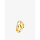 Spirale 18ct Yellow Gold-Plated Sterling-Silver And Cubic Zirconia Ring - K