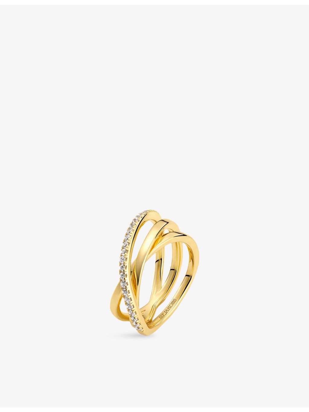 Sif Jakobs Spirale gold-plated ring with cubic zirconia, imported from the UK