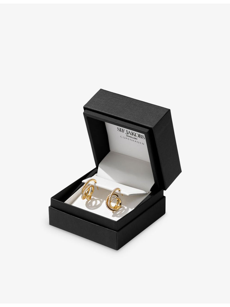 Sif Jakobs 18ct yellow gold-plated cubic zirconia earrings, imported from the UK