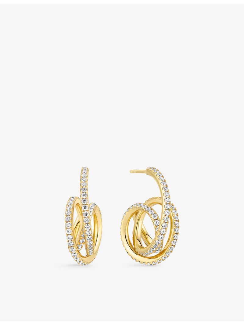 Sif Jakobs 18ct yellow gold-plated cubic zirconia earrings, imported from the UK