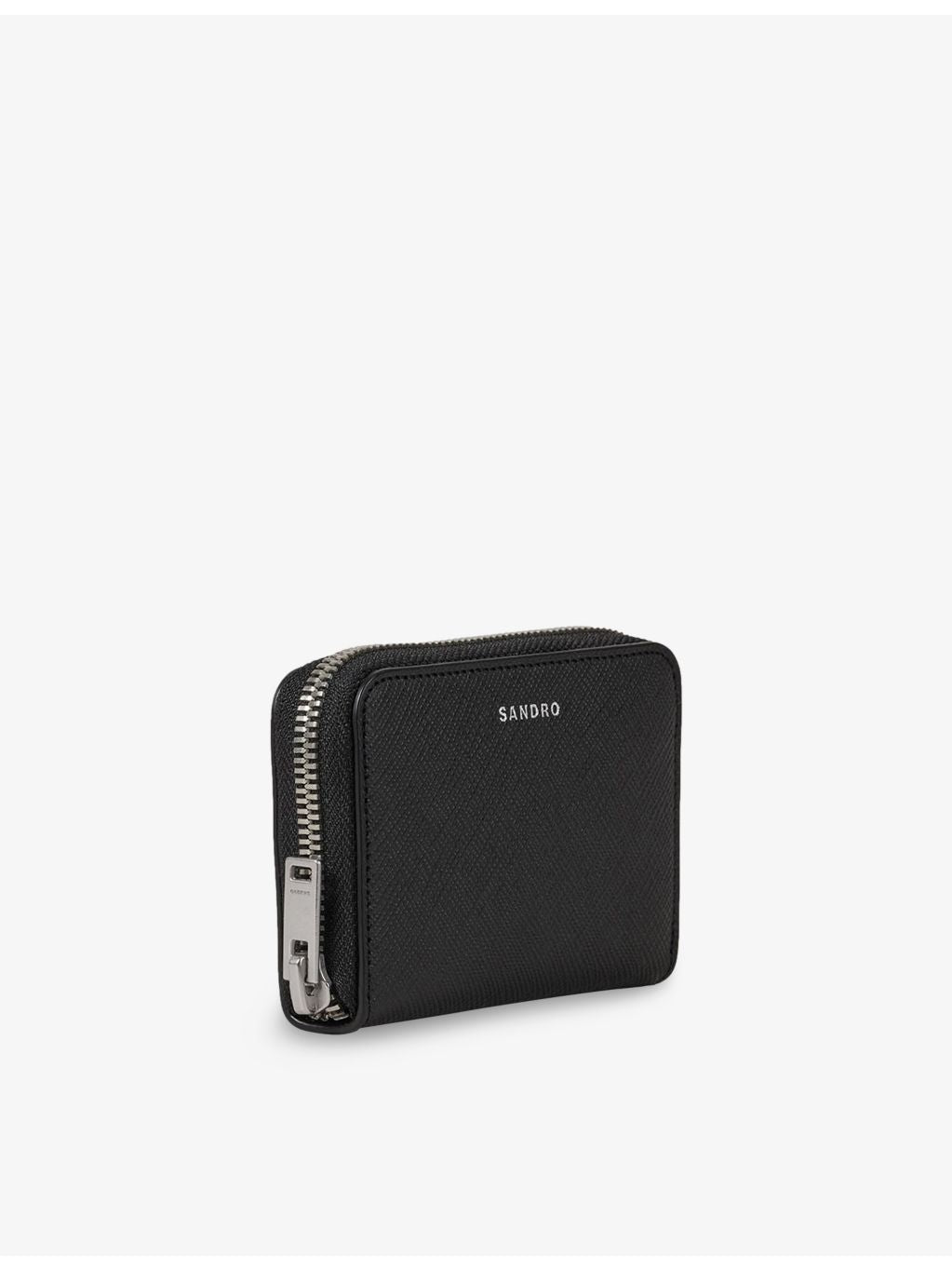 Sandro Zippd Cord leather wallet compact 8cm - British product