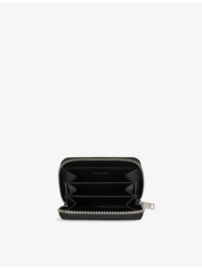 Sandro Zippd Cord leather wallet compact 8cm - British product