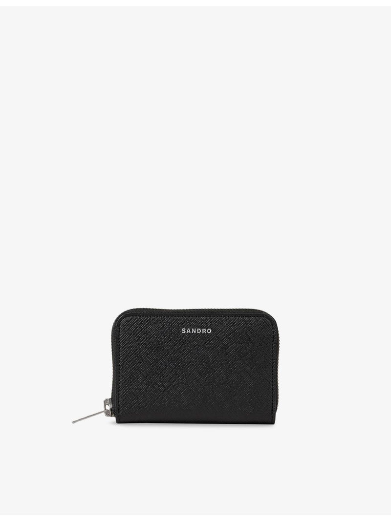 Sandro Zippd Cord leather wallet compact 8cm - British product
