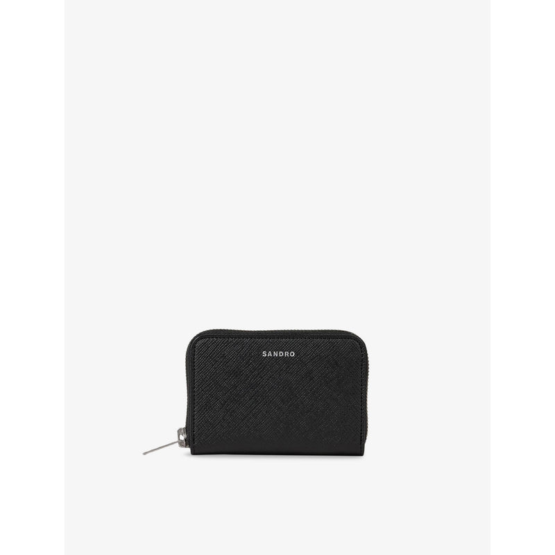 Sandro Zippd Cord leather wallet compact 8cm - British product