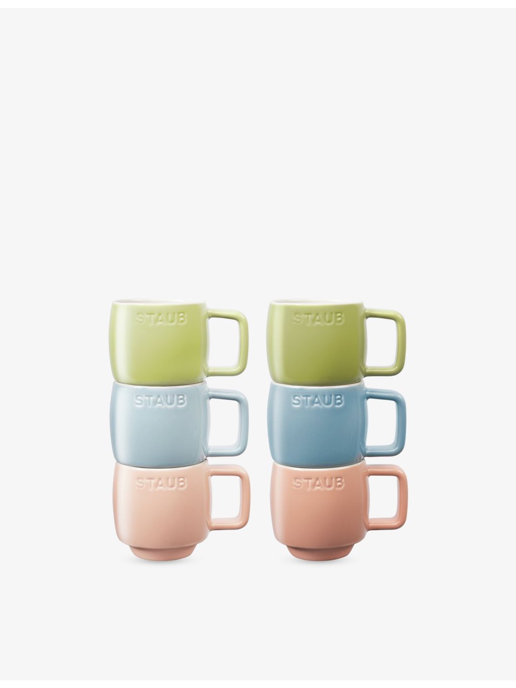 Staub Macaron set of six ceramic mugs 350ml, UK version