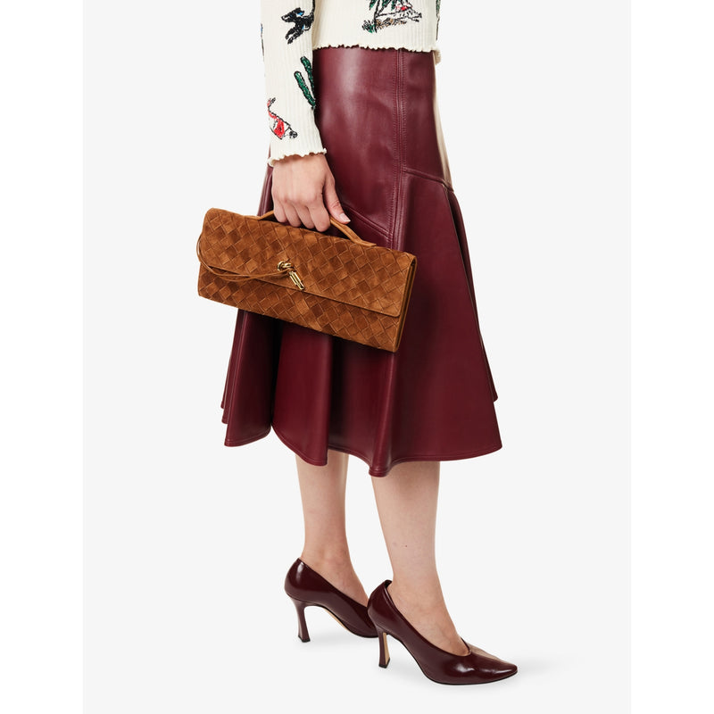 Bottega Veneta suede clutch bag intrecciato 31cm - British product