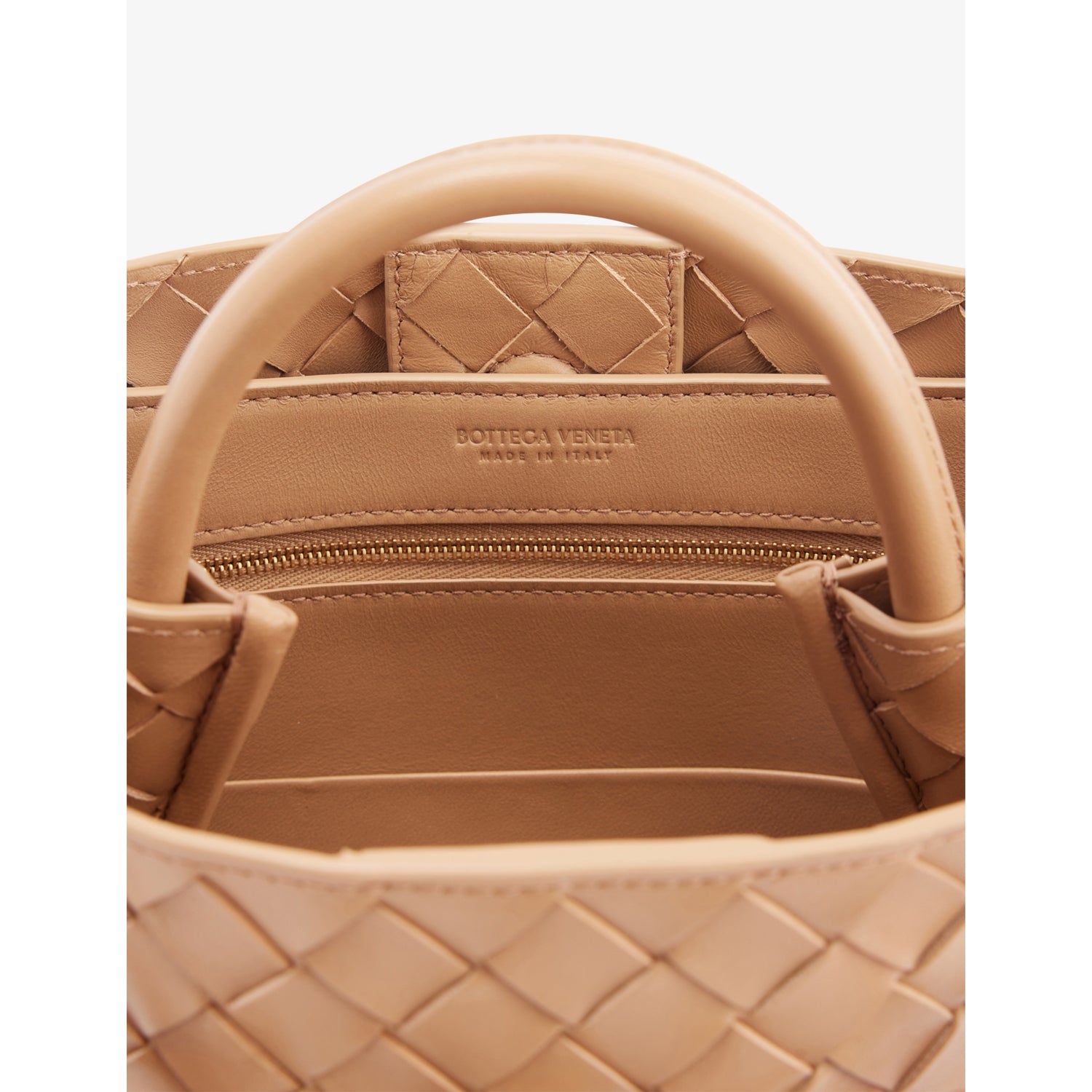 Bottega Veneta small leather tote, intrecciato weave, gold hardware - British product
