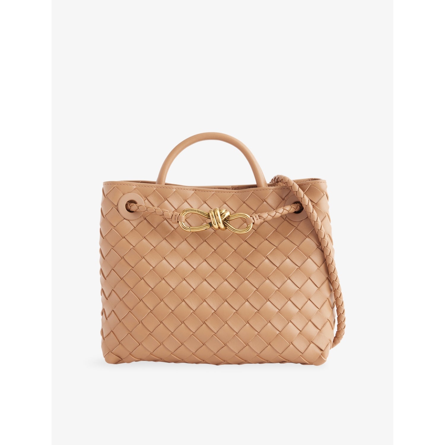 Bottega Veneta small leather tote, intrecciato weave, gold hardware - British product