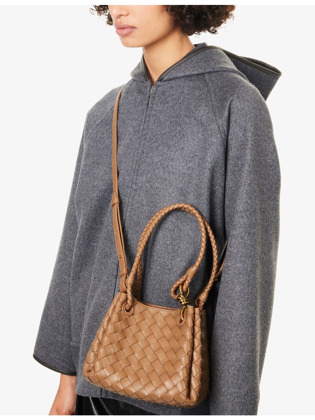 Bottega Veneta Parachute mini leather shoulder bag, imported from the UK