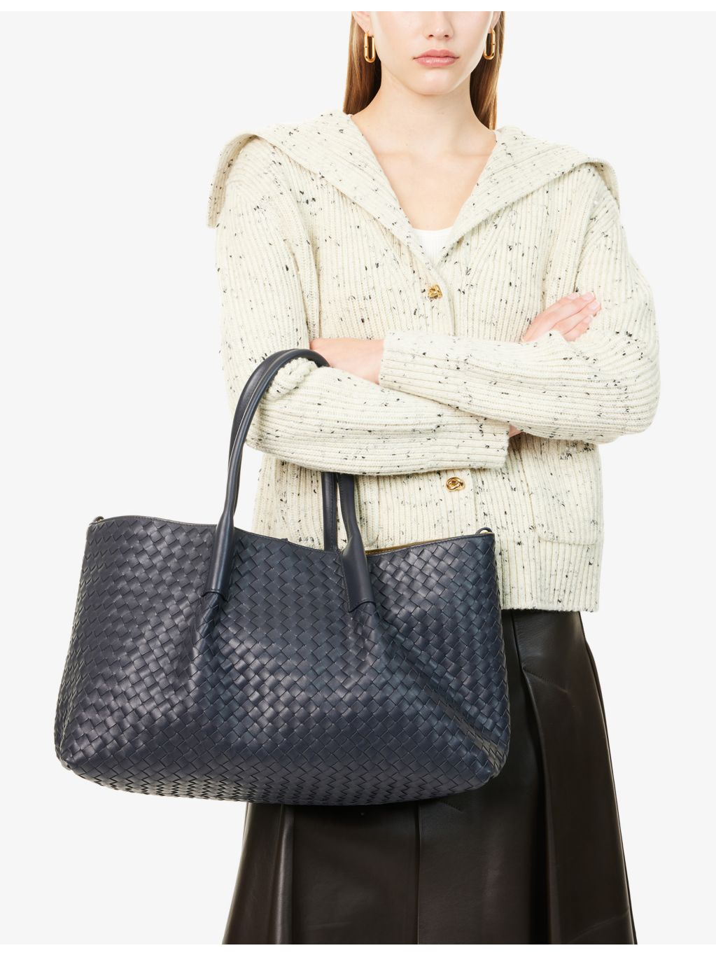 Bottega Veneta Pinacoteca leather tote bag large (British brand)
