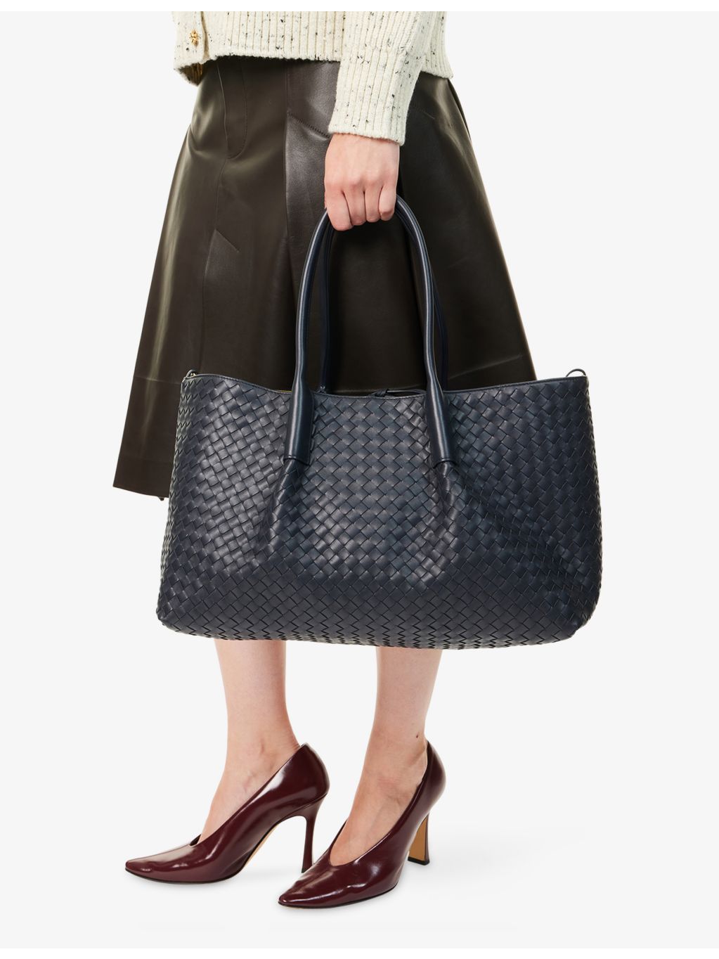 Bottega Veneta Pinacoteca leather tote bag large (British brand)