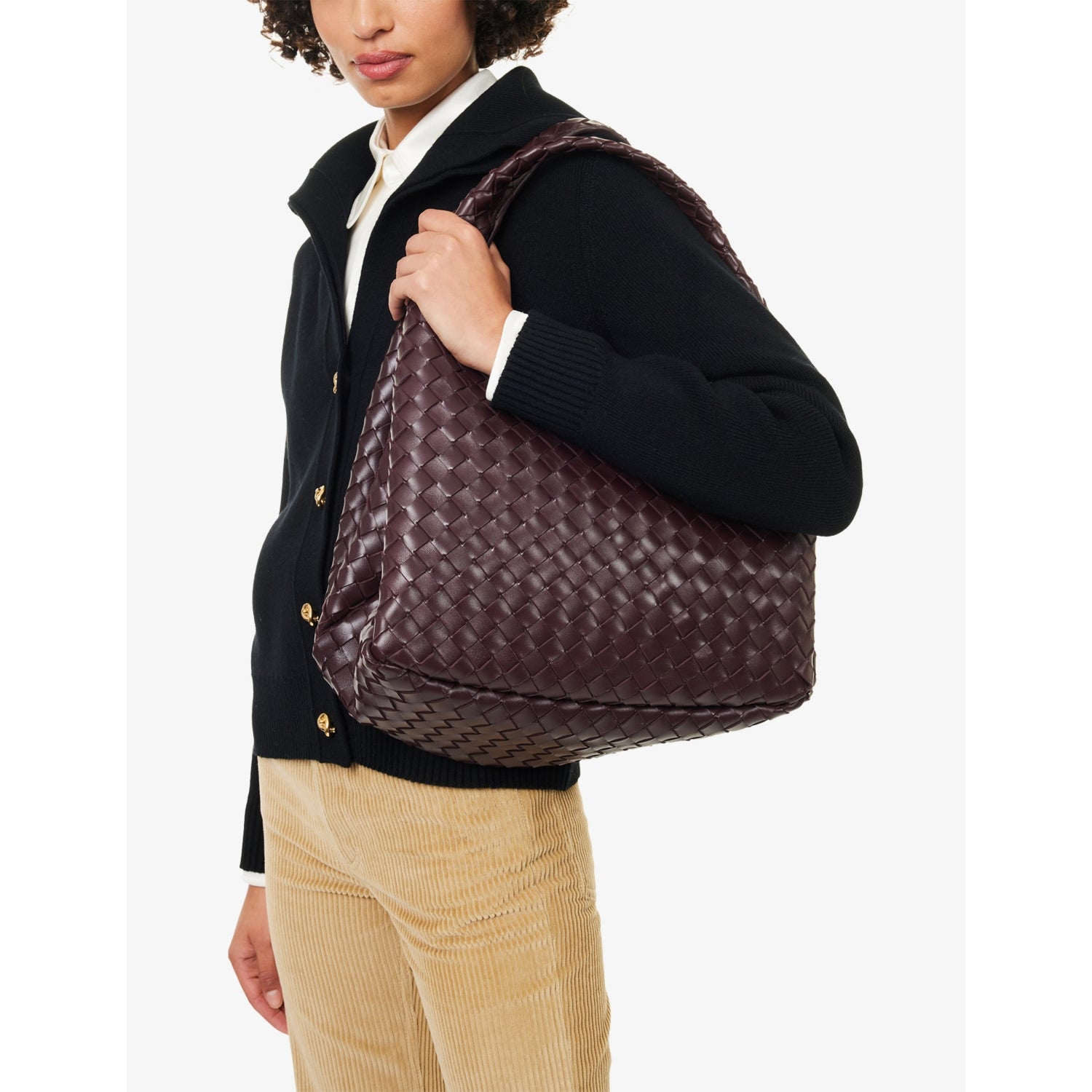 Bottega Veneta Intrecciato large shoulder bag in lamb leather - British product