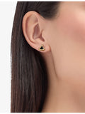 Bvlgari 18ct yellow gold black onyx pavé diamond earrings (British brand)