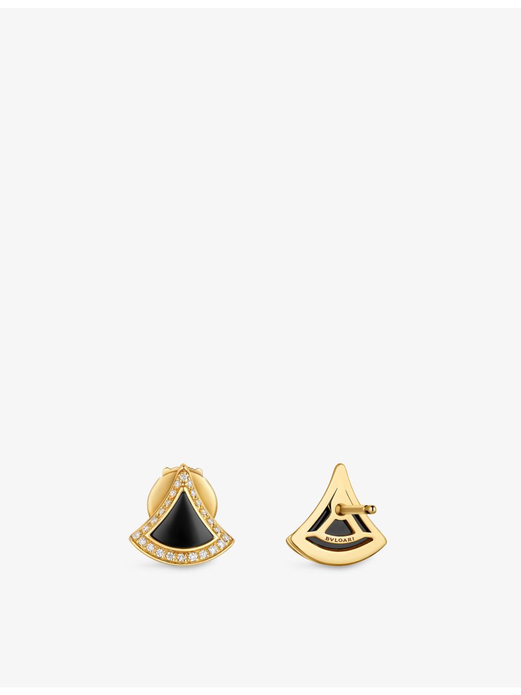 Bvlgari 18ct yellow gold black onyx pavé diamond earrings (British brand)