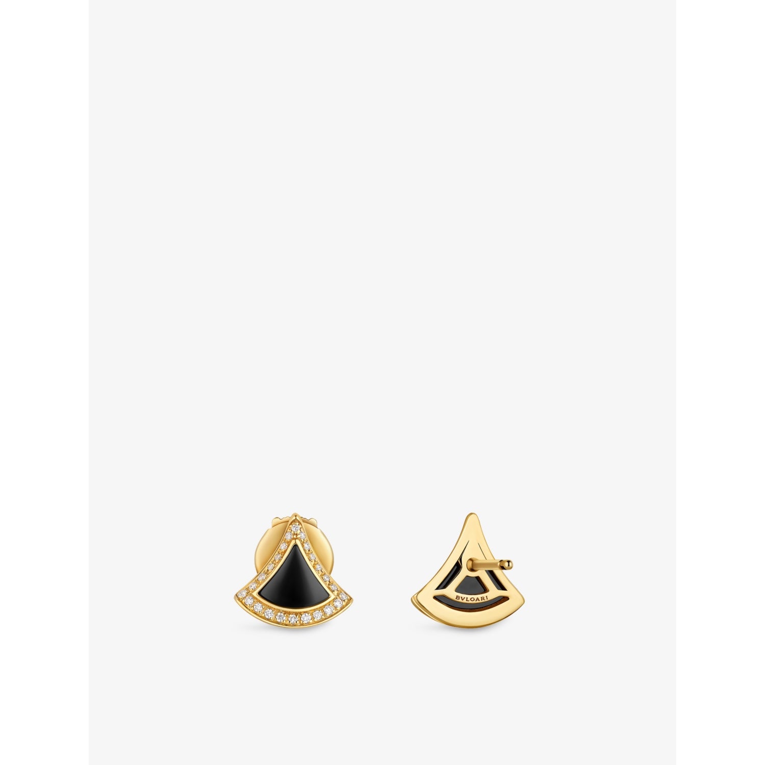 Bvlgari 18ct yellow gold black onyx pavé diamond earrings (British brand)