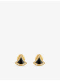 Bvlgari 18ct yellow gold black onyx pavé diamond earrings (British brand)