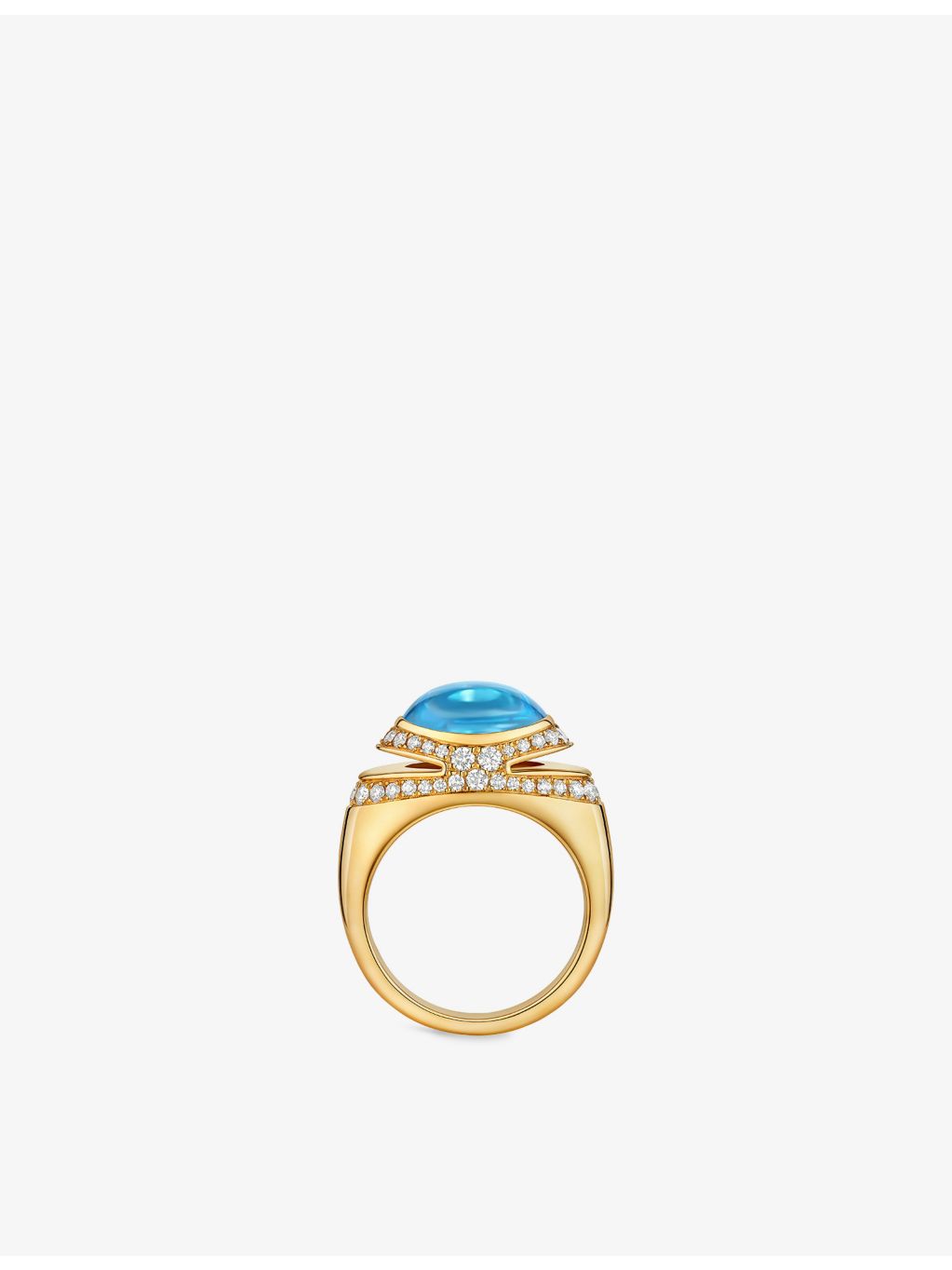 Bvlgari blue topaz and diamond ring 18ct gold - British product