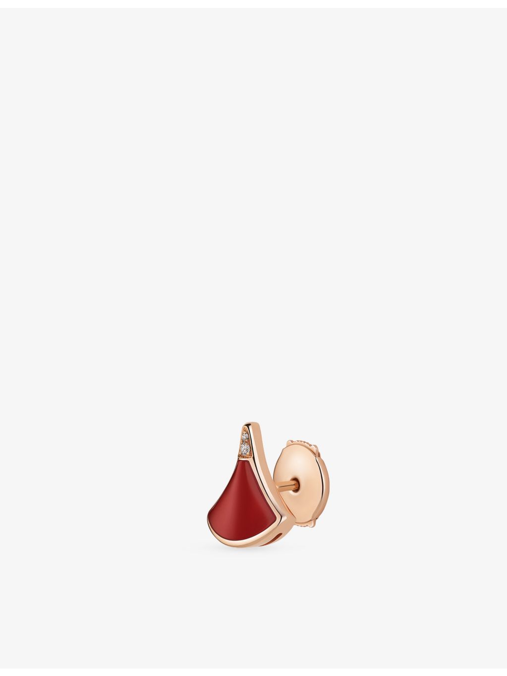 Bvlgari Divas' Dream rose gold stud earring with carnelian (British brand)