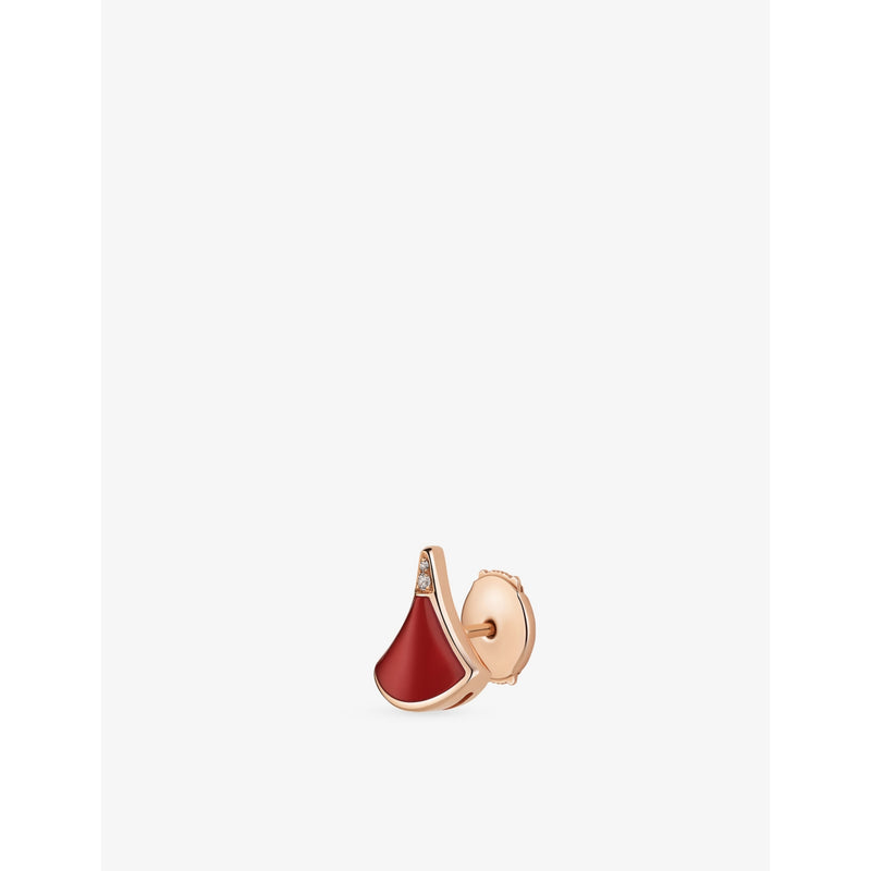 Bvlgari Divas' Dream rose gold stud earring with carnelian (British brand)