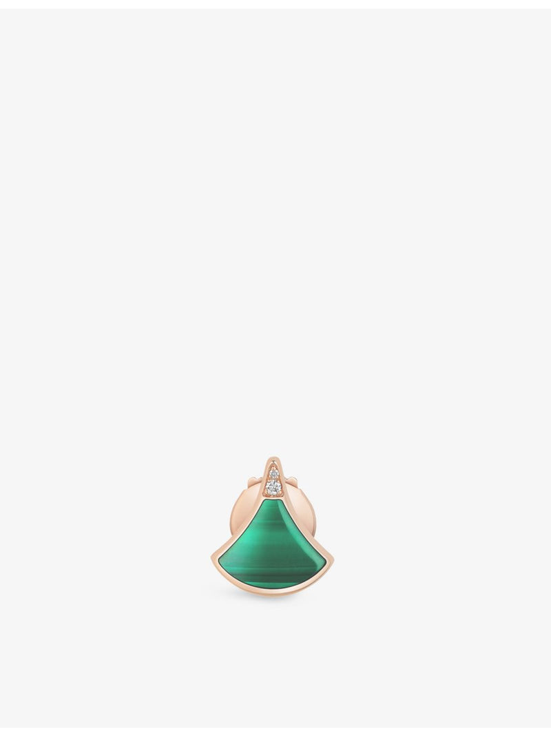 Bvlgari Divas Dream rose gold malachite diamond stud earring, UK version