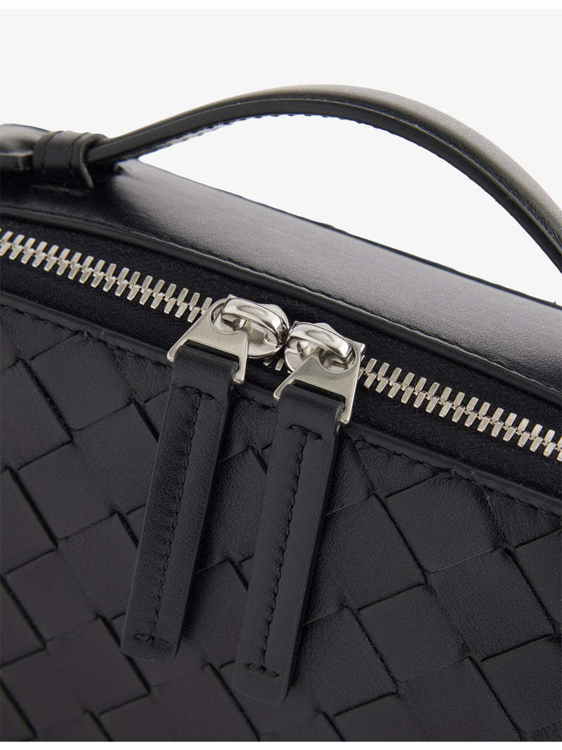 Bottega Veneta leather cross-body bag with woven design - British product