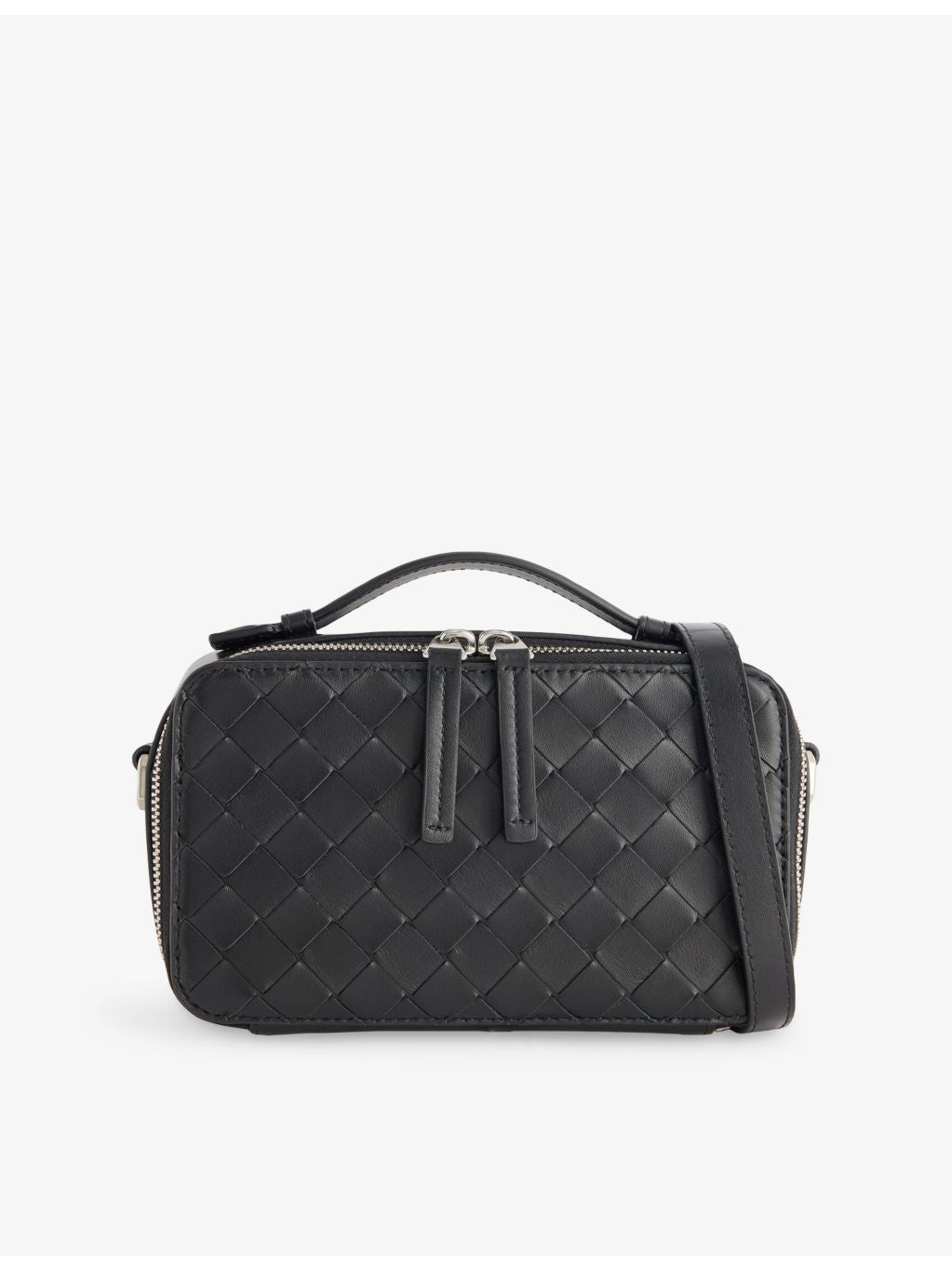 Bottega Veneta leather cross-body bag with woven design - British product