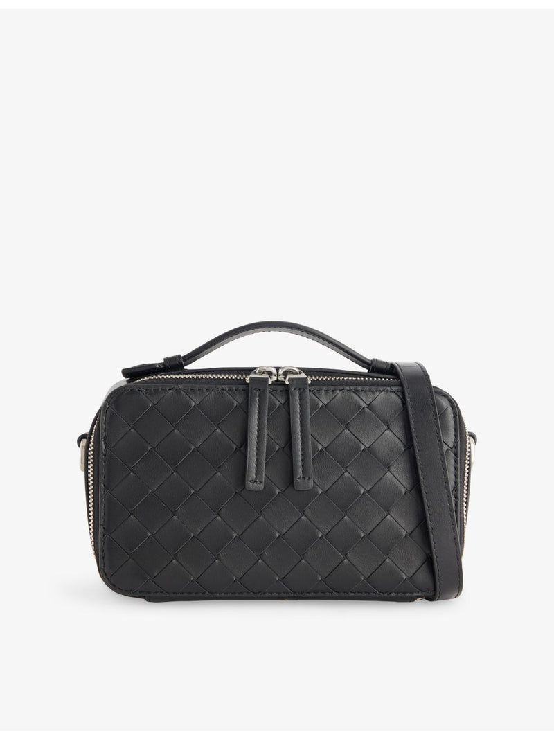 Bottega Veneta leather cross-body bag with woven design - British product