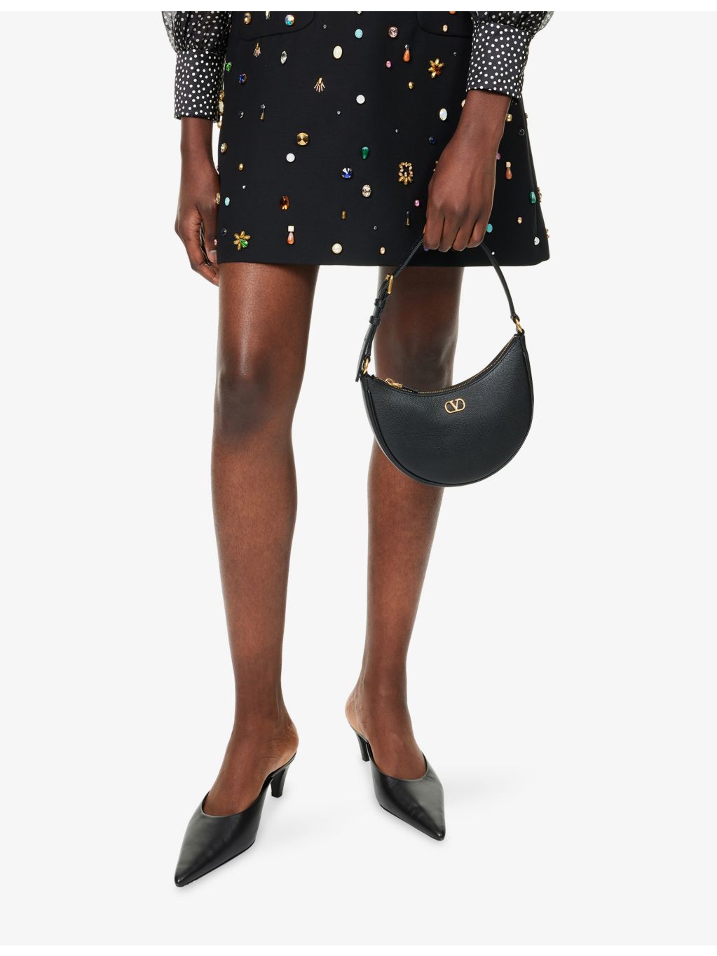 Valentino Garavani Vlogo Signature mini leather hobo bag, UK version
